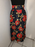 Jupe longue en wax Fleur Rouge