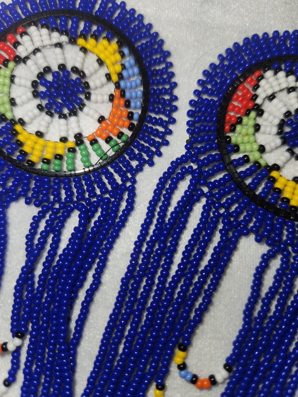 Boucles d'oreilles africaines bleues artisanales - Inspiration Afrique du Sud