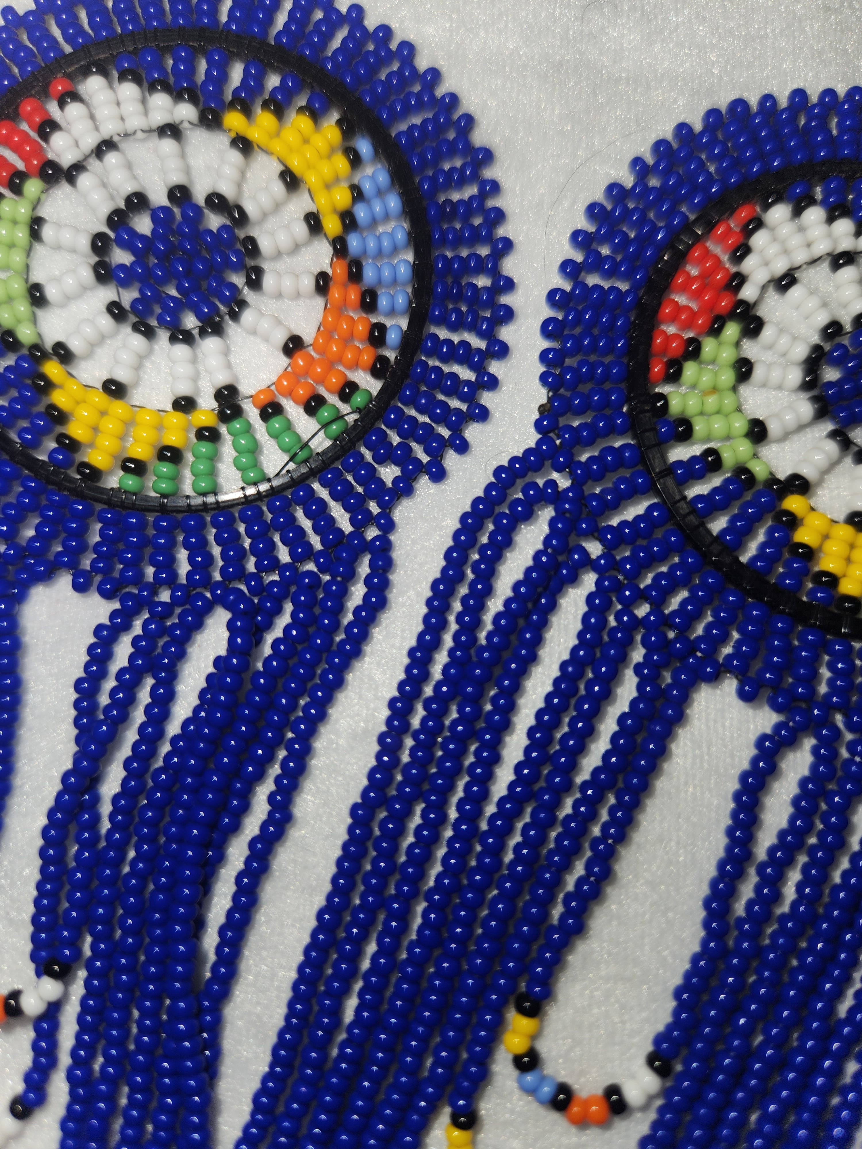 Boucles d'oreilles africaines bleues artisanales - Inspiration Afrique du Sud