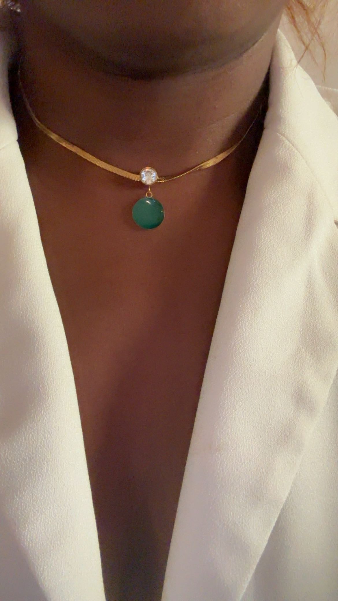 Collier doré "Eclat d'Emeraude"