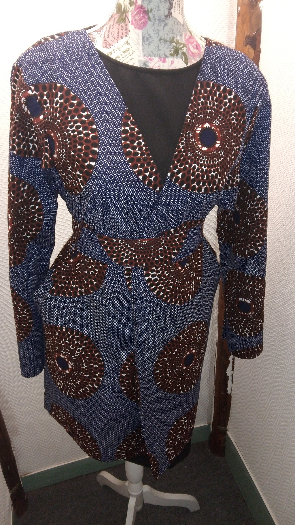 Kimono élégant en tissu wax