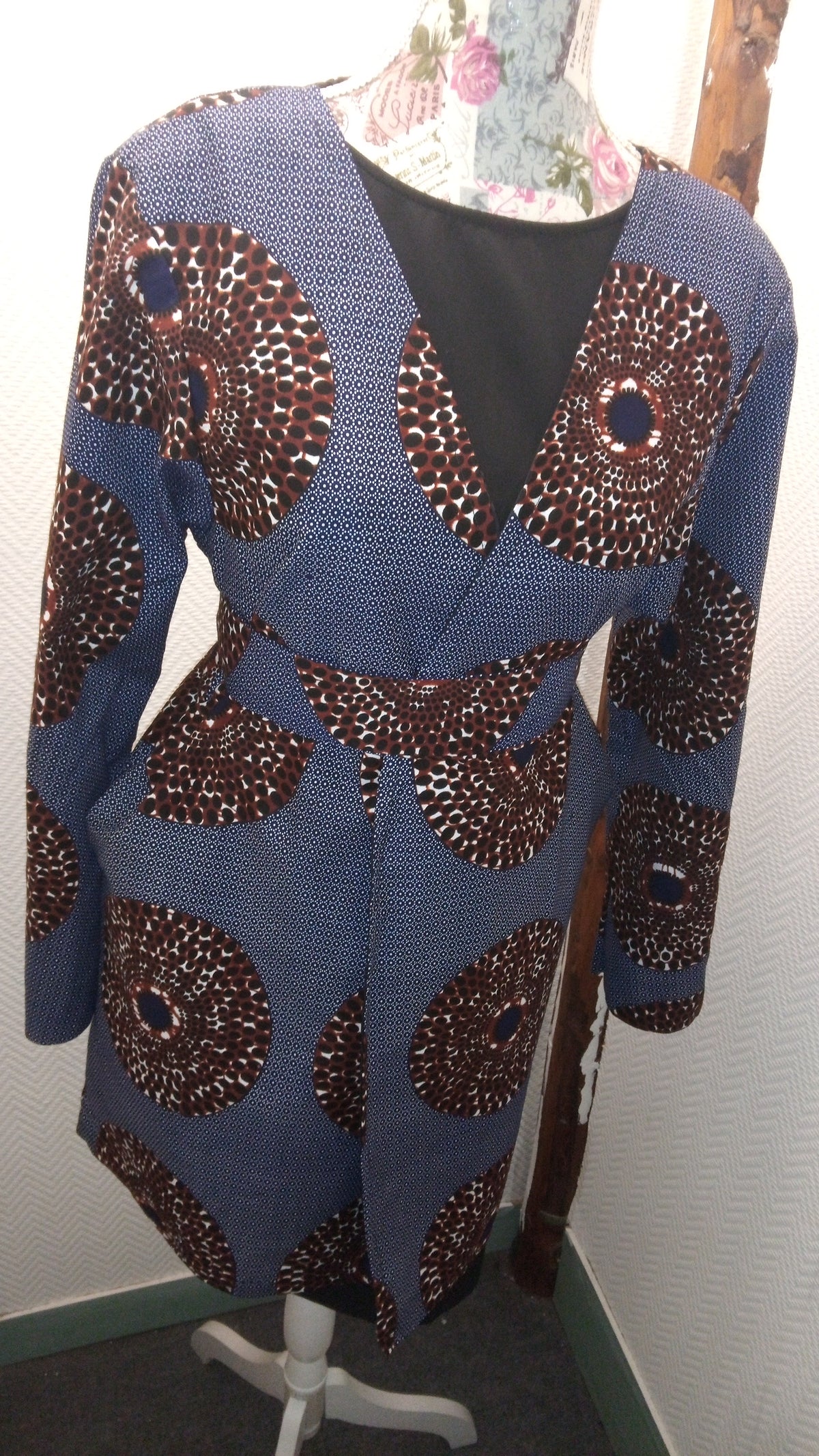 Kimono élégant en tissu wax