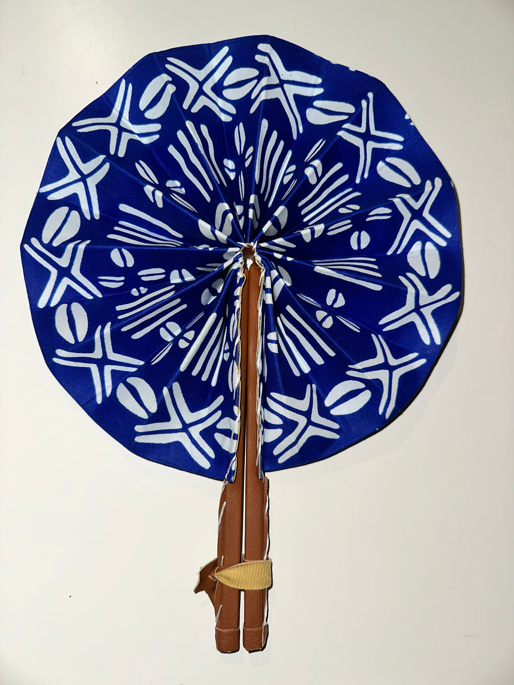 Eventail Africain - Bleu/ Blanc
