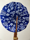 Eventail Africain - Bleu/ Blanc
