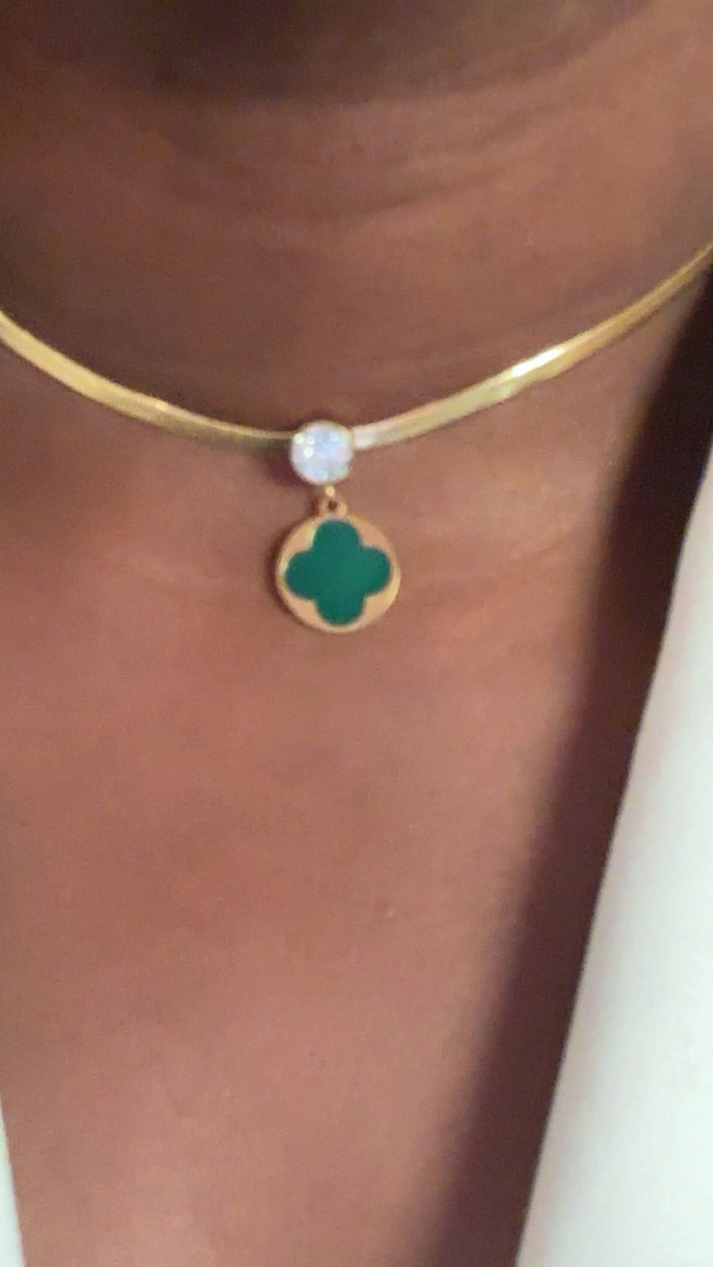 Collier "Trèfles Emeraudes"