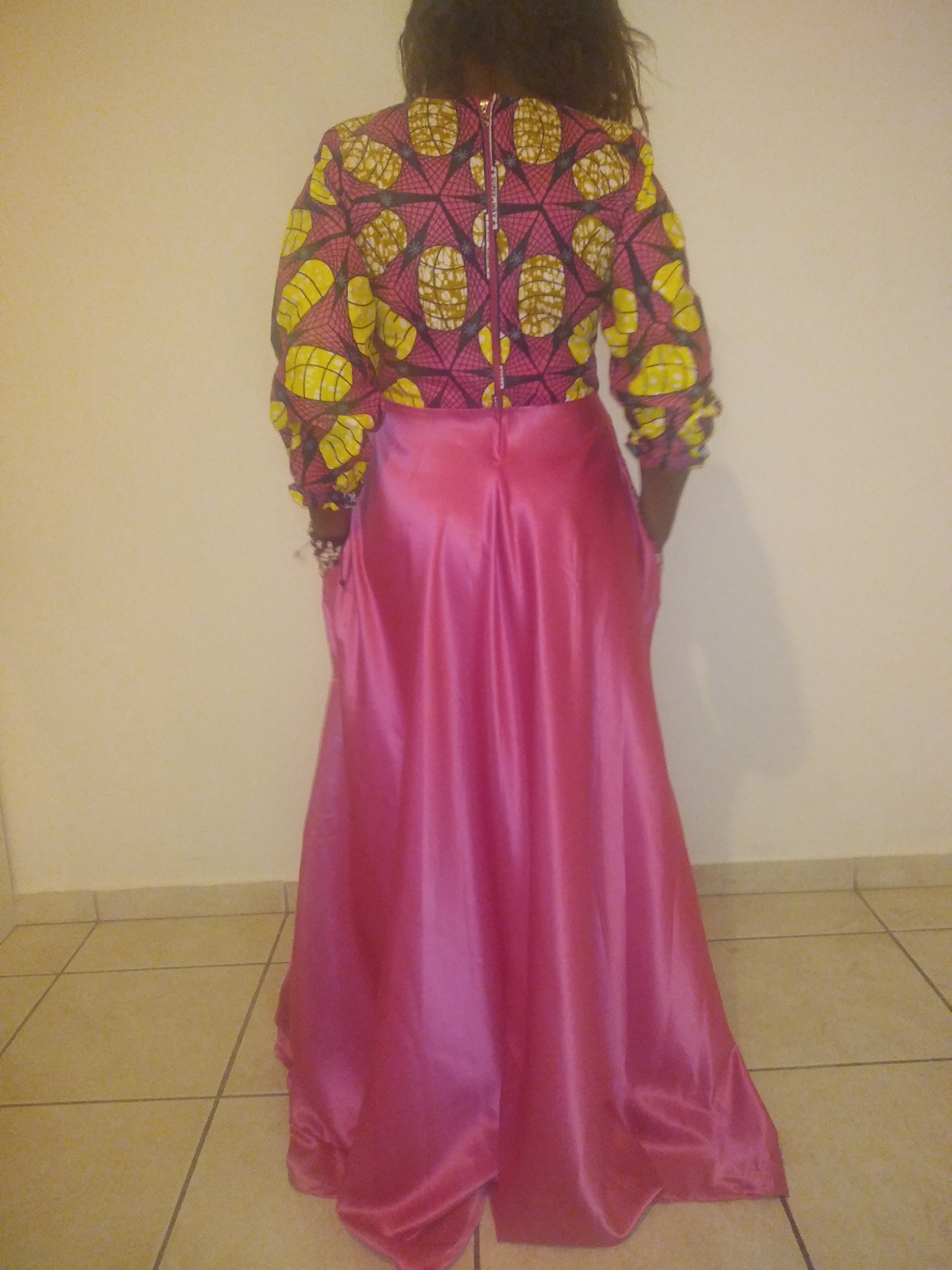 Robe longue élégante en tissu wax