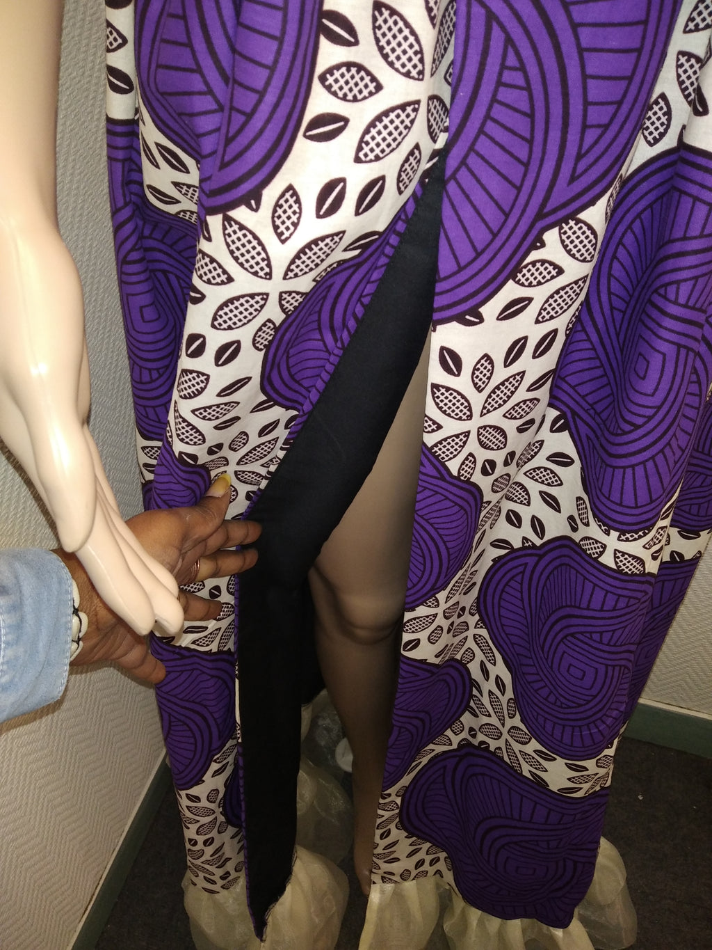 Robe en wax avec turban assorti