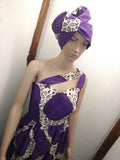 Robe en wax avec turban assorti