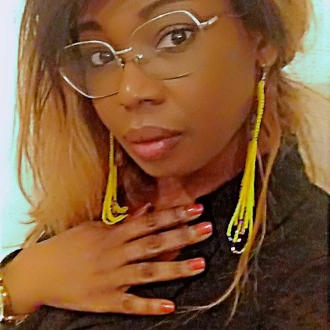 Boucles d'oreilles jaunes africaines/ Style chic et original